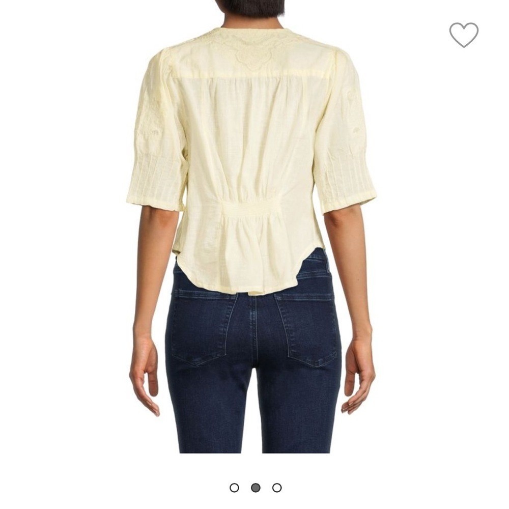 New! Free People Laurie Embroidered Top Medium - Picture 3 of 4